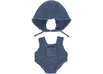 Knitted Doll Outfit 21cm - Rompers & Hood