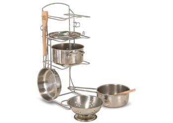 Let's Play House! Stainless Steel Pots & Pans Play Set