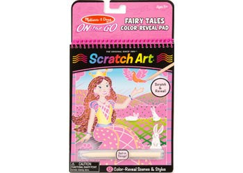 On The Go - Scratch Art Colour-Reveal Pad - Fairy Tales
