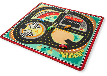 M&D - Round the Speedway Race Track Rug with 4 Vehicles