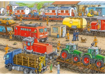Busy Train Station Puzzle 2x24pc