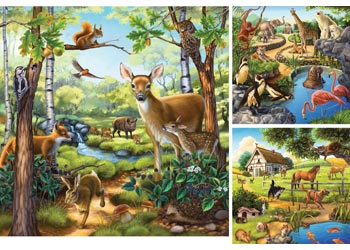 Forest Zoo & Pets Puzzle 3x49 pieces
