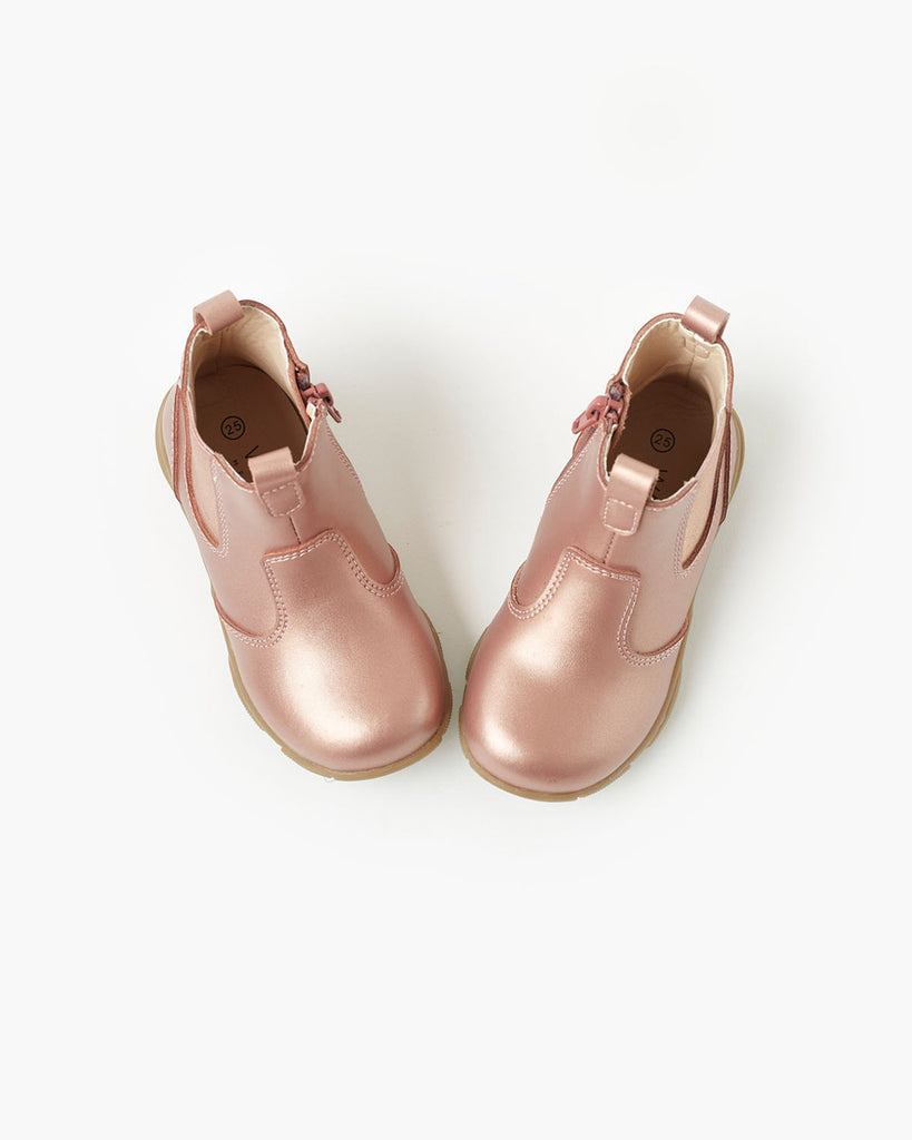 Rodeo Leather Boot - Rose Gold