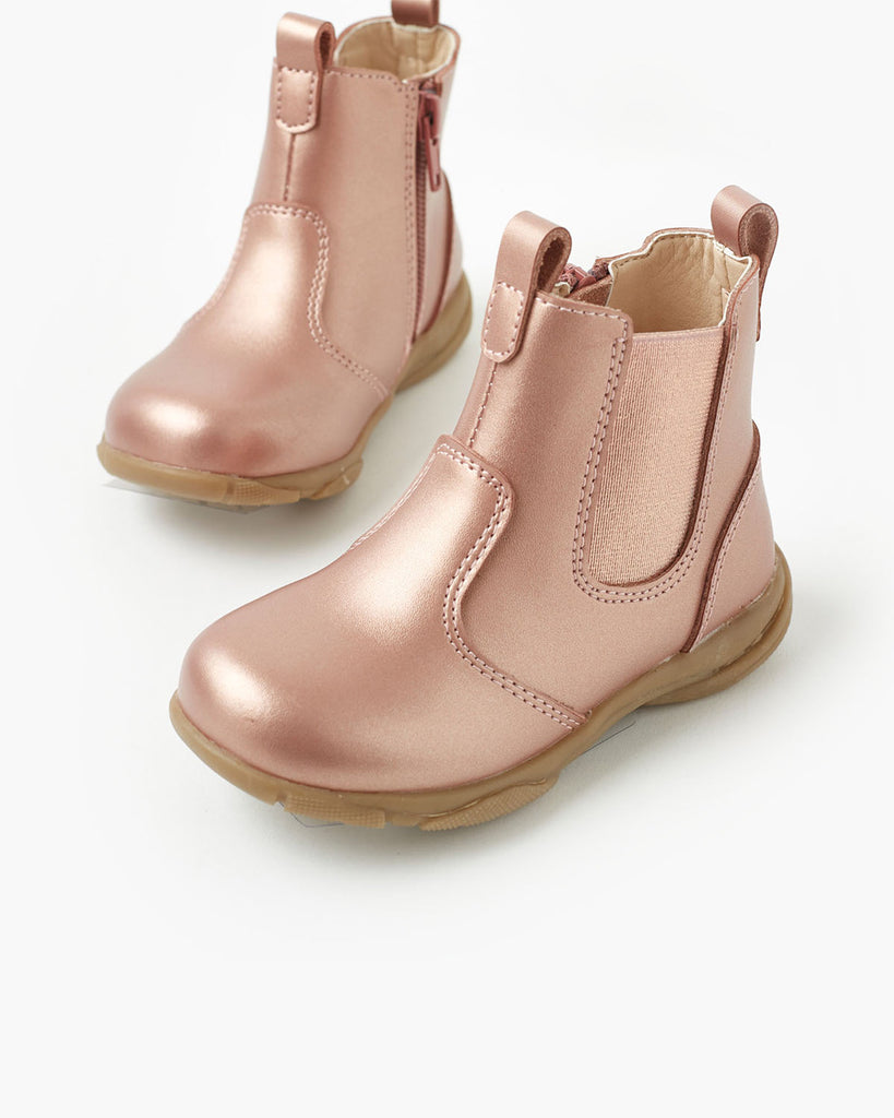 Rodeo Leather Boot - Rose Gold