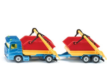 Truck with skip and trailer