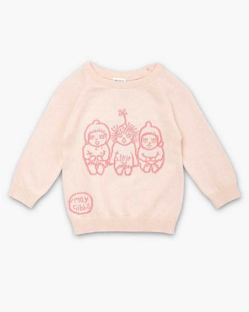 May Gibbs Cuddle Knit Jumper - Bush Baby Pink